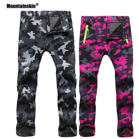 Mountainskin Women Men Fleece Pants Waterproof Warm Windproof Pant Outdoor Fishing Camping Hiking Skiing Trousers Brand VA281