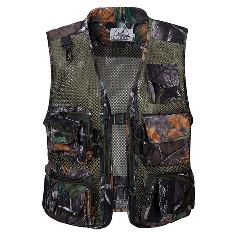 Summer Quick-Drying Breathable Mesh Vest Men Photographer Sleeveless Jacket Multi-Pockets Outdoors Hiking Fishing Hunting Vest