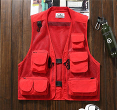 Summer Quick-Drying Breathable Mesh Vest Men Photographer Sleeveless Jacket Multi-Pockets Outdoors Hiking Fishing Hunting Vest